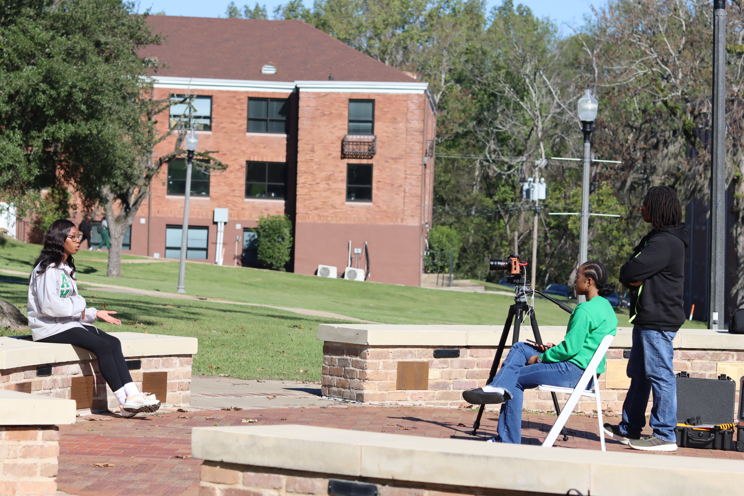 Students editing video