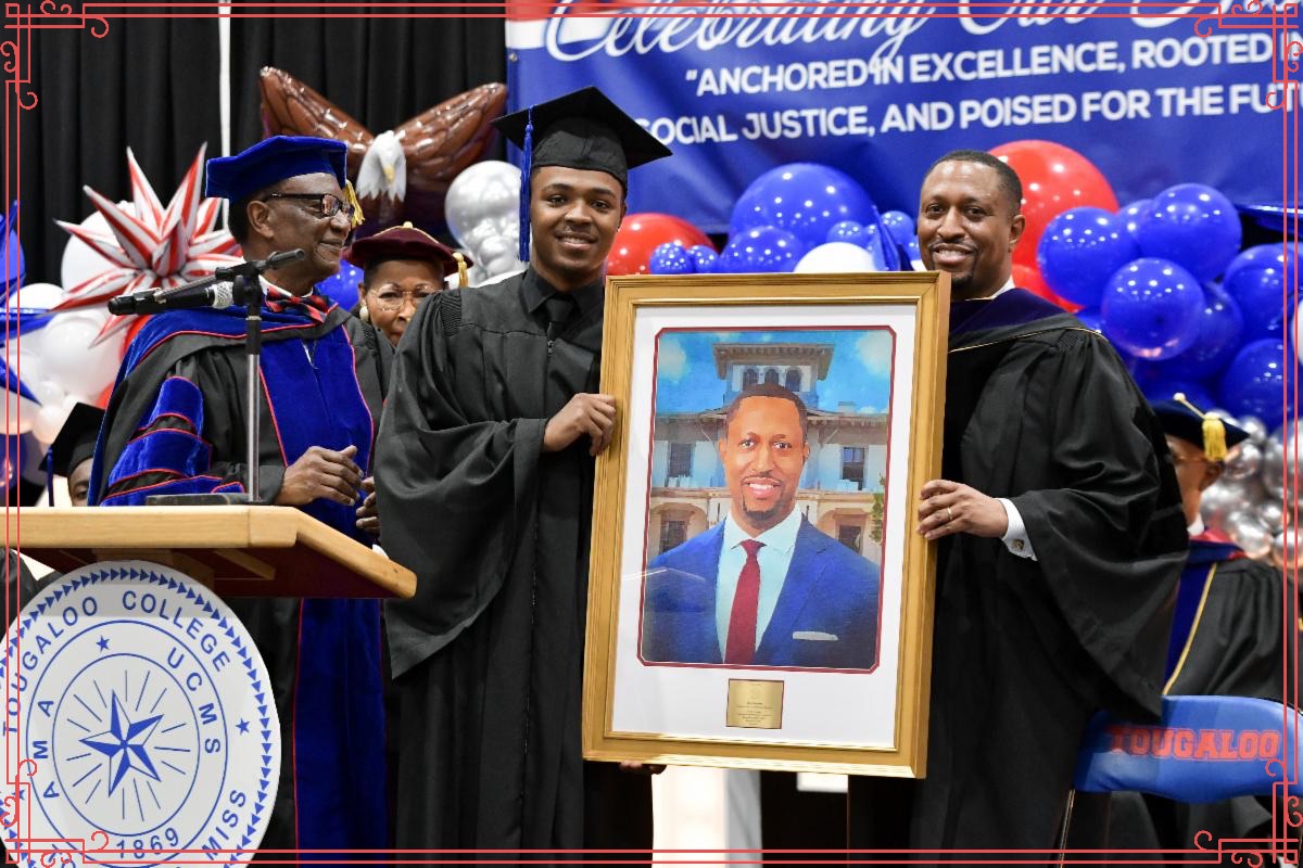 Tougaloo College campus with students