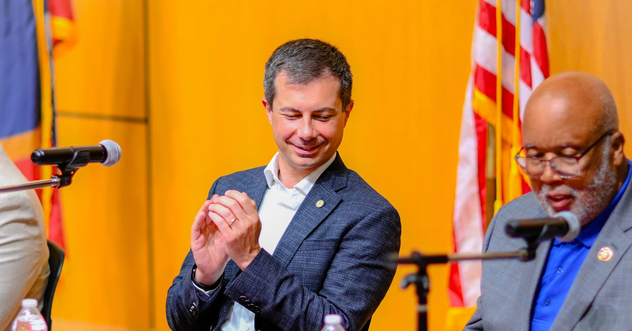 Secretary Pete Buttigieg and Congressman Bennie G. Thompson visiting Tougaloo College