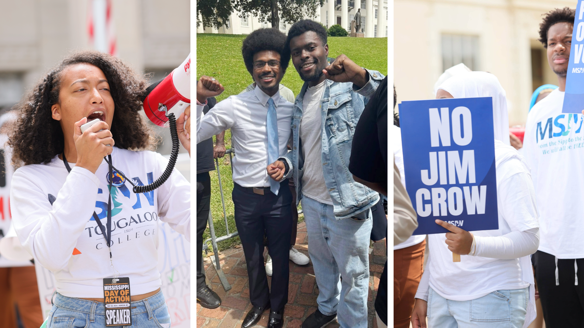 Political Science students at the Voting Rights Day of Action rally